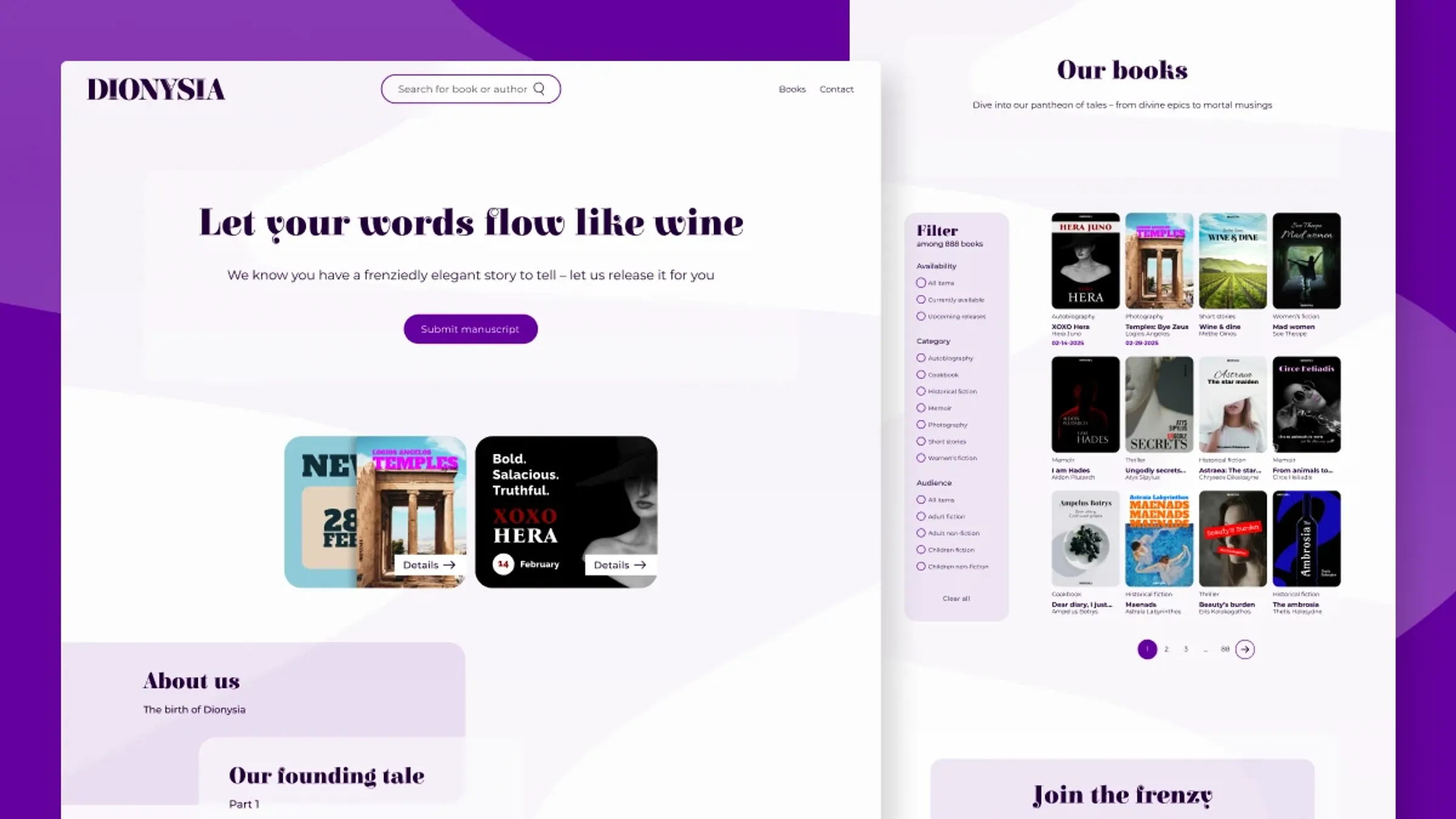 Dionysia brand identity and website design